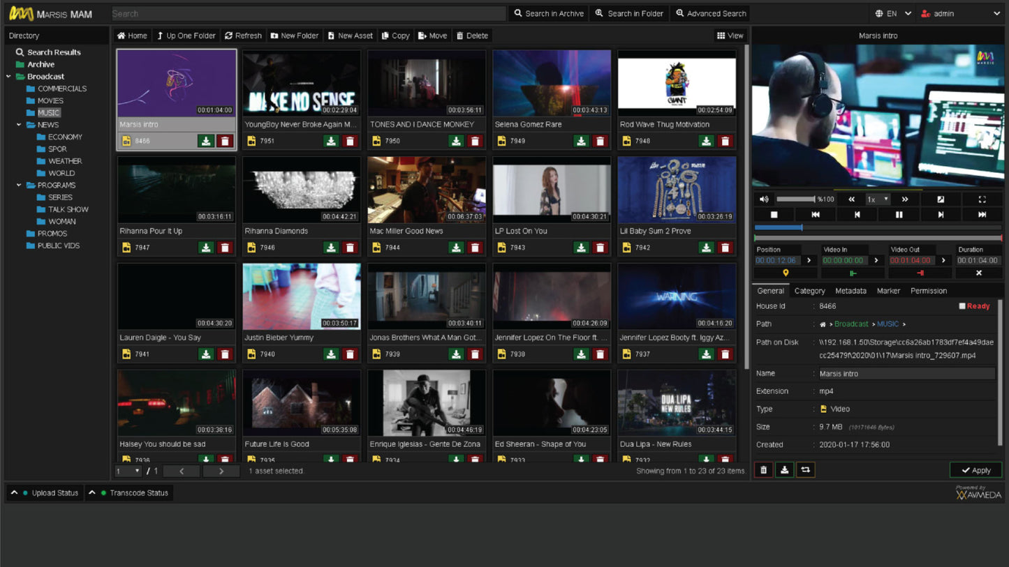 Marsis Media Asset Management Server