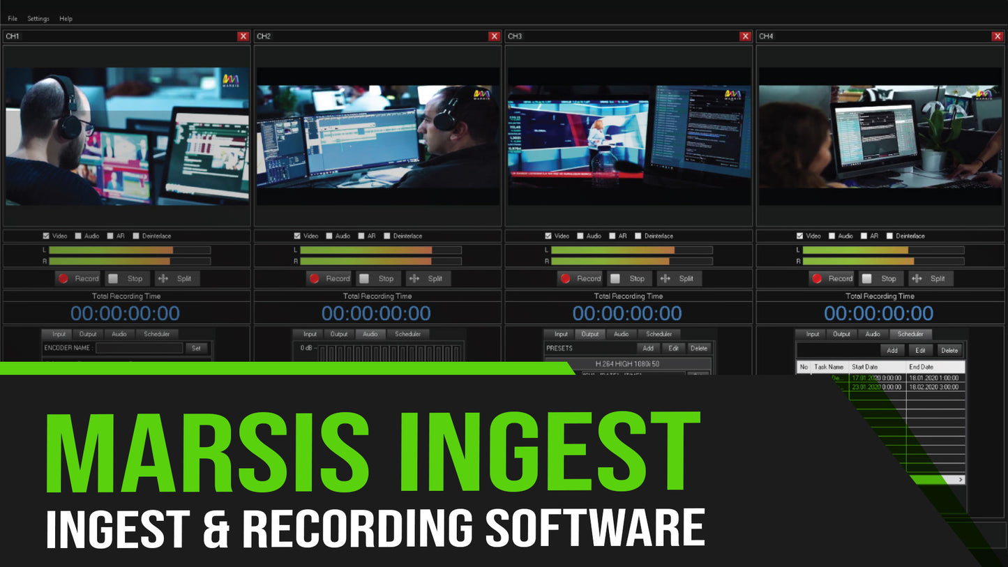 Marsis SDI & IP Ingest Software, SD, HD, 4K, 8K