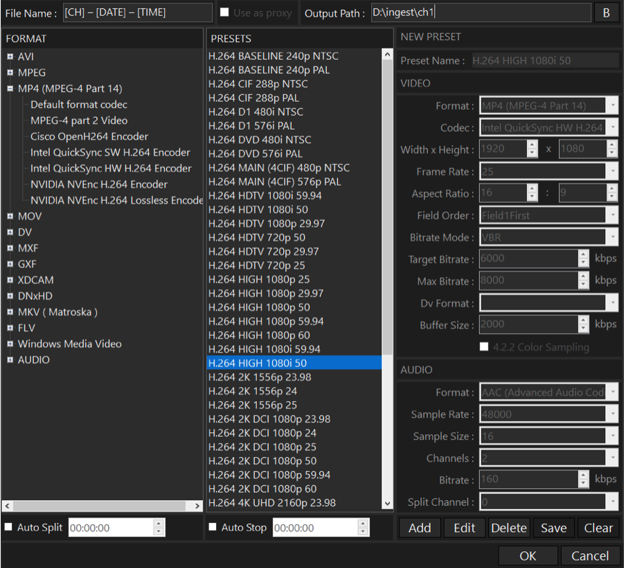 Marsis Ingest Supports Multi-Format Recording